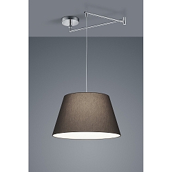 Pendant luminaire CERTO 1, E27, IP20, chrome / anthracite