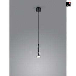LED Pendelleuchte FLUTE, IP20, 1-flammig, 8W 2800K 570lm, CRi >90, dimmbar, ohne Glasschirm, schwarzchrom