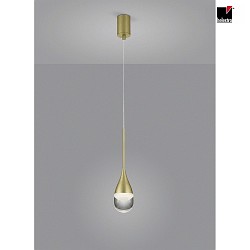 LED Pendelleuchte DEEP, 5.5W 2700K 450lm, CRi >90, Pendel 10-180cm, Aluminium / Glas teilsatiniert, mattgold