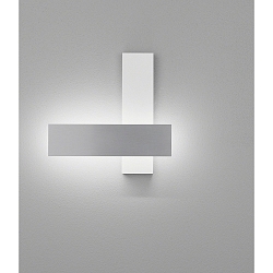 Lampada da parete DEX IP20, alluminio levigato, bianco opaco dimmerabile