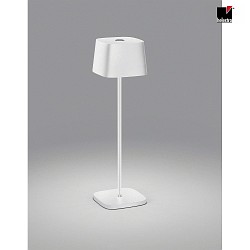 Lampe de table  accu KORI angulaire, indirect, avec variateur tactile IP65, blanc mat gradable