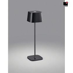 Outdoor LED Akku-Tischleuchte KORI, IP65, 2.2W 2700K 120lm, indirekt, mit Touch-Dimmer, mattschwarz