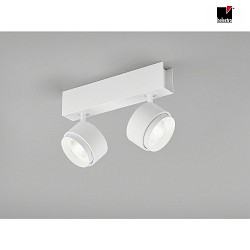 Luminaire de plafond PONT  2 flammes, focalisable IP20, blanc mat gradable