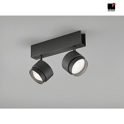 Luminaire de plafond PONT  2 flammes, focalisable IP20, noir mat gradable