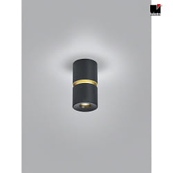 Plafoniera ROK 1-Lampadina, diretto / indiretto, focalizzabile IP20, oro opaco, nero opaco dimmerabile