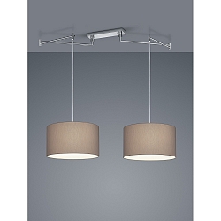 Luci a sospesione CERTO 2 2-Lampadine E27 IP20, cromo, moka