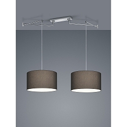 Luci a sospesione CERTO 2 2-Lampadine E27 IP20, antracite, cromo