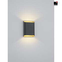 Lampada da parete TOCO angolare, diretto / indiretto IP54, nero opaco dimmerabile