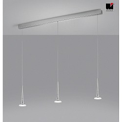 LED Pendelleuchte FLUTE, IP20, 3-flammig, 19W 2800K 1320lm, CRi >90, dimmbar, ohne Glasschirm, chrom