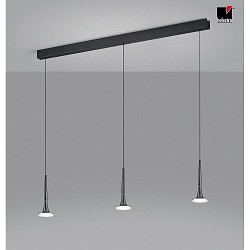 LED Pendelleuchte FLUTE, IP20, 3-flammig, 19W 2800K 1320lm, CRi >90, dimmbar, ohne Glasschirm, schwarzchrom