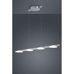 LED Pendant luminaire POLE LED, 4 flames, IP20, nickel matt anodised