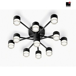 ceiling luminaire KALA IP20, black matt, partly satined dimmable