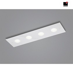 LED Deckenleuchte NOMI, IP20, 4-flammig, 75 x 21cm, 28W 2700K 1910lm, dimmbar, Stahl + Murano-Glas, wei matt