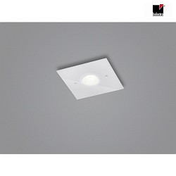 LED Deckenleuchte NOMI, IP20, 1-flammig, 23 x 23cm, 7W 2700K 480lm, dimmbar, Stahl + Murano-Glas, wei matt