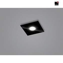 LED Deckenleuchte NOMI, IP20, 1-flammig, 23 x 23cm, 7W 2700K 480lm, dimmbar, Stahl + Murano-Glas, schwarz matt