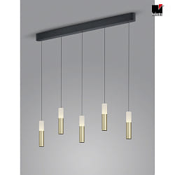 Luci a sospesione LIDOS 5-Lampadine, diretto / indiretto IP20, nero opaco dimmerabile