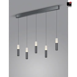 Luci a sospesione LIDOS 5-Lampadine, diretto / indiretto IP20, cromo nero dimmerabile