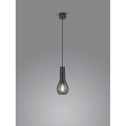 Luci a sospesione GARA 1-Lampadina E27 IP20, cromo nero dimmerabile