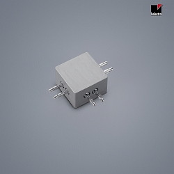 T-connector VIGO with plug, magnetic mounting, nickel matt, anodised