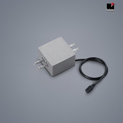 line connector VIGO with feed-in option, with plug, magnetic mounting, nickel matt, anodised