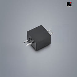 line connector VIGO with feed-in option, with plug, magnetic mounting, black matt