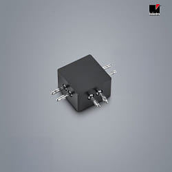 T-connector VIGO with feed-in option, with plug, magnetic mounting, black matt