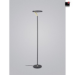 LED Stehleuchte ELARA, IP20,  22cm, 13.5W 2700K 920lm, CRi >90, mit Schnurdimmer, schwarz matt / gold matt