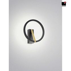 LED Wandleuchte ELARA, IP20,  22cm, 9W 2700K 660lm, CRi >90, dimmbar, schwarz matt / gold matt