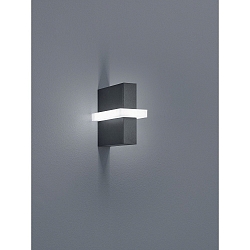 Luminaire mural dextrieur OKI angulaire, avec diffuseur IP54, graphite, satin gradable