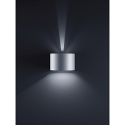Luminaire mural dextrieur SIRI 44-R haut bas, rond, rglable IP54, gris argent gradable