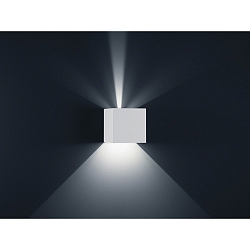 Luminaire mural dextrieur SIRI 44-L haut bas, angulaire, rglable IP54, blanc mat gradable