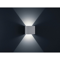 Luminaire mural dextrieur SIRI 44-L haut bas, angulaire, rglable IP54, gris argent gradable