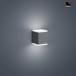 LED Auenwandleuchte KIBO, IP54, Up/Down, eckig, 11W 3000K 520lm, Acryl wei / Aluminium, graphit