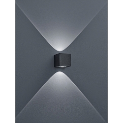 Luminaire mural dextrieur PEKA haut bas, forme en d, commutable IP54, graphite 