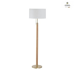 Lampadaire LIGNUM E27 IP20, laiton, blanche, chne naturel