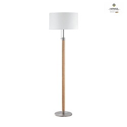 Lampadaire LIGNUM E27 IP20, nickel, blanche, chne naturel