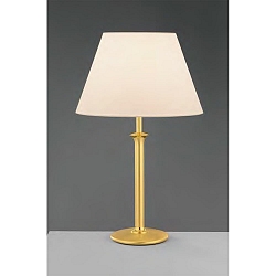 Lampe de table ROYCE avec interrupteur, avec abat-jour E27 IP20, crme, or, laiton satin gradable