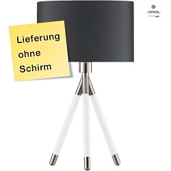 Tischleuchte DROP, 51cm, mit Tripod-Stativ, mit Schnurschalter, ohne Schirm, nickel matt / wei lackiert
