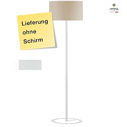 Floor lamp MIU, height 147cm, E27, with cord dimmer, transparent cablel, without shade, white