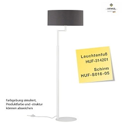 Stehleuchte OSKA, 160cm, mit Gelenkarm & Schnurschalter, E27, ohne Schirm, wei
