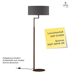 Stehleuchte OSKA, 160cm, mit Gelenkarm & Schnurschalter, E27, ohne Schirm, ML terra