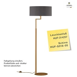 Stehleuchte OSKA, 160cm, mit Gelenkarm & Schnurschalter, E27, ohne Schirm, ML bronze
