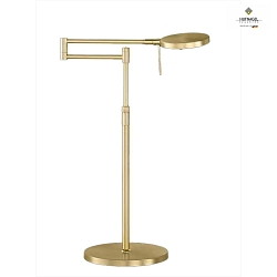 Lampe de table SOLE pivotant, avec bras articul, dimmable, rglable IP20, laiton satin gradable