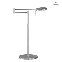 Lampe de table SOLE pivotant, avec bras articul, dimmable, rglable IP20, chrome, nickel mat gradable
