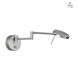 Luminaire mural SOLE pivotant IP20, chrome, nickel mat gradable