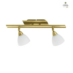 Strahlerleiste FILO, 2-flammig, 42cm, 2x G9, dreh- und schwenkbar, Messing-matt / Opalglas