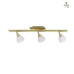 Strahlerleiste FILO, 3-flammig, 65cm, 3x G9, dreh- und schwenkbar, Messing-matt / Opalglas
