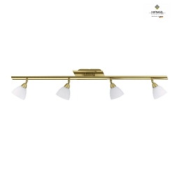Strahlerleiste FILO, 4-flammig, 95cm, 4x G9, dreh- und schwenkbar, Messing-matt / Opalglas