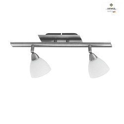 Strahlerleiste FILO, 2-flammig, 42cm, 2x G9, dreh- und schwenkbar, Nickel-matt / Opalglas