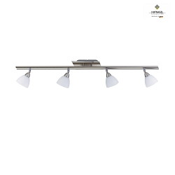 Strahlerleiste FILO, 4-flammig, 95cm, 4x G9, dreh- und schwenkbar, Nickel-matt / Opalglas